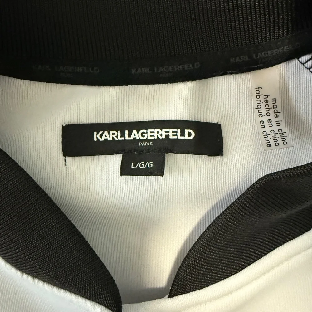 Karl Lagerfeld Paris Men's Colorblock Scuba Bomber Track Jacket Size L‎